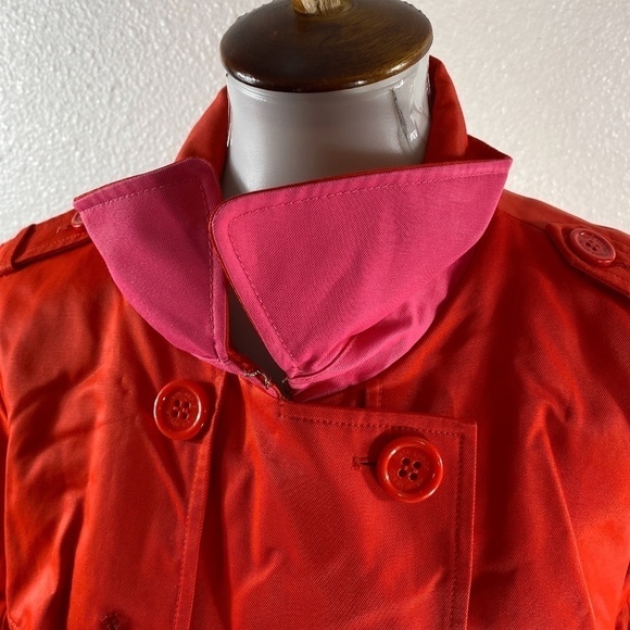 KATE SPADE Lollipop Red Trench Coat SZ XL - Picture 2 of 6